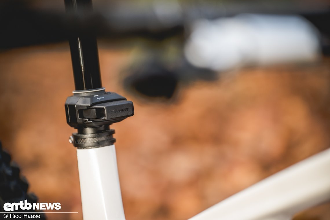 Das Sitzrohr des Haibike Hybe liegt eher auf der langen Seite. Normal sind 200 mm Variostützen bei mir nicht komplett versenkt.