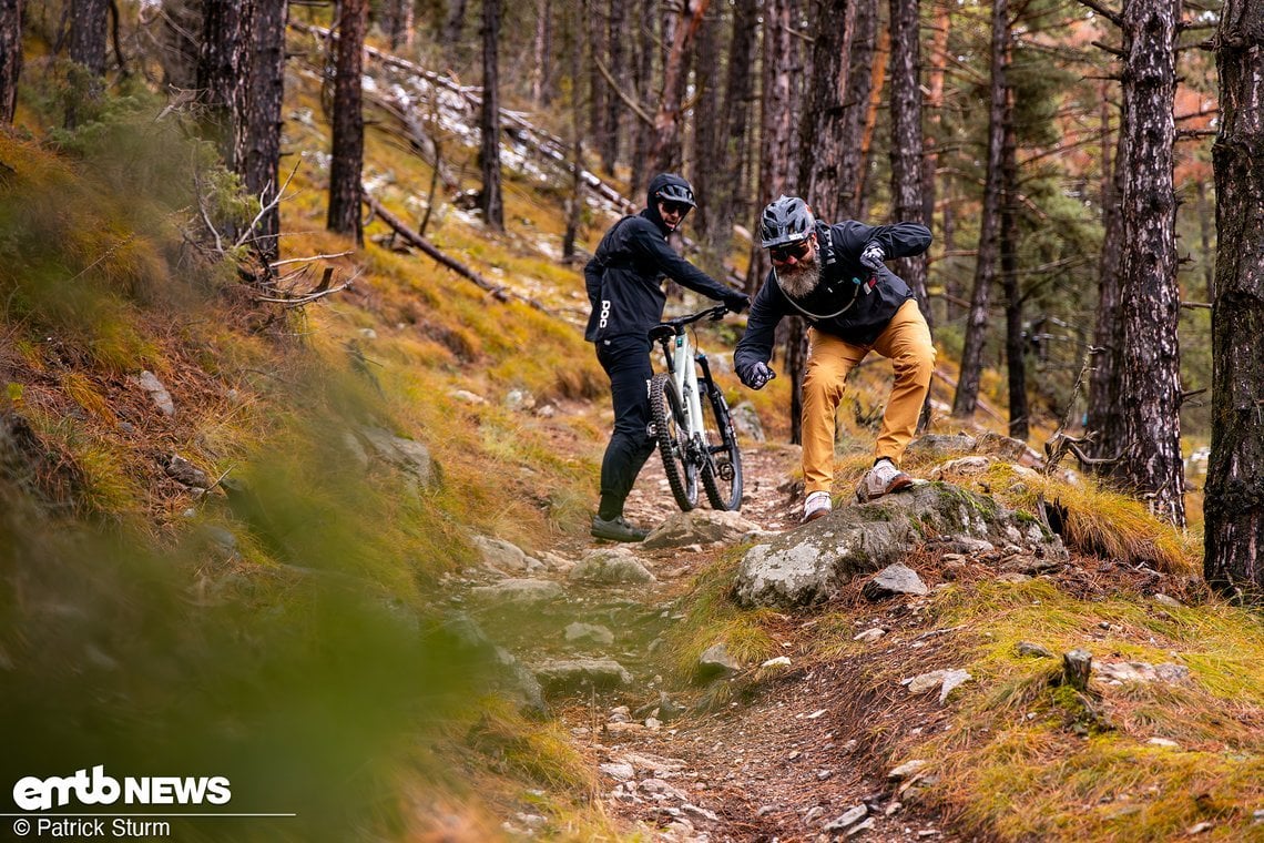 Manchmal muss man die Linie auch mal ohne Bike vorfahren.