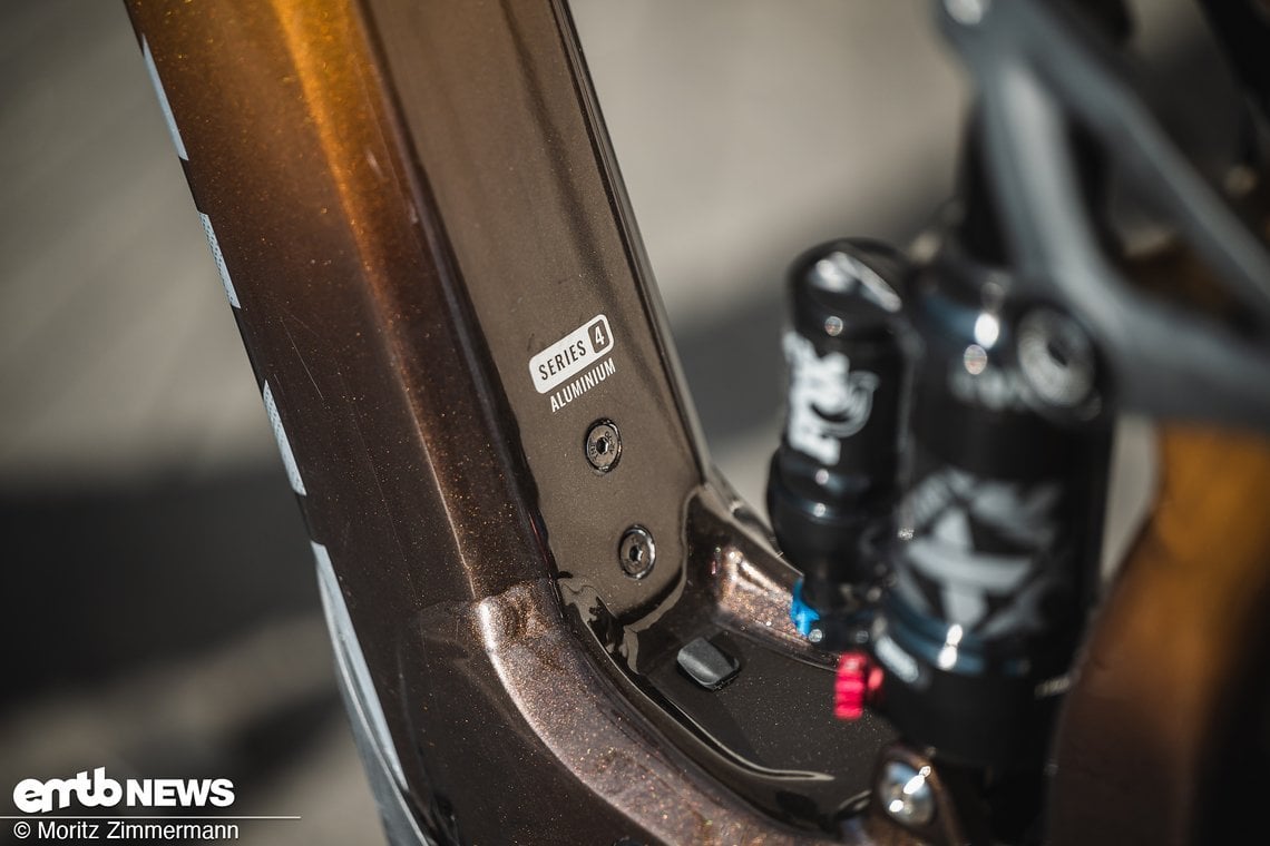Der Series 4 Alu-Rahmen des Marin setzt auf 140 mm Federweg und ist für 29" Laufräder konzipiert.