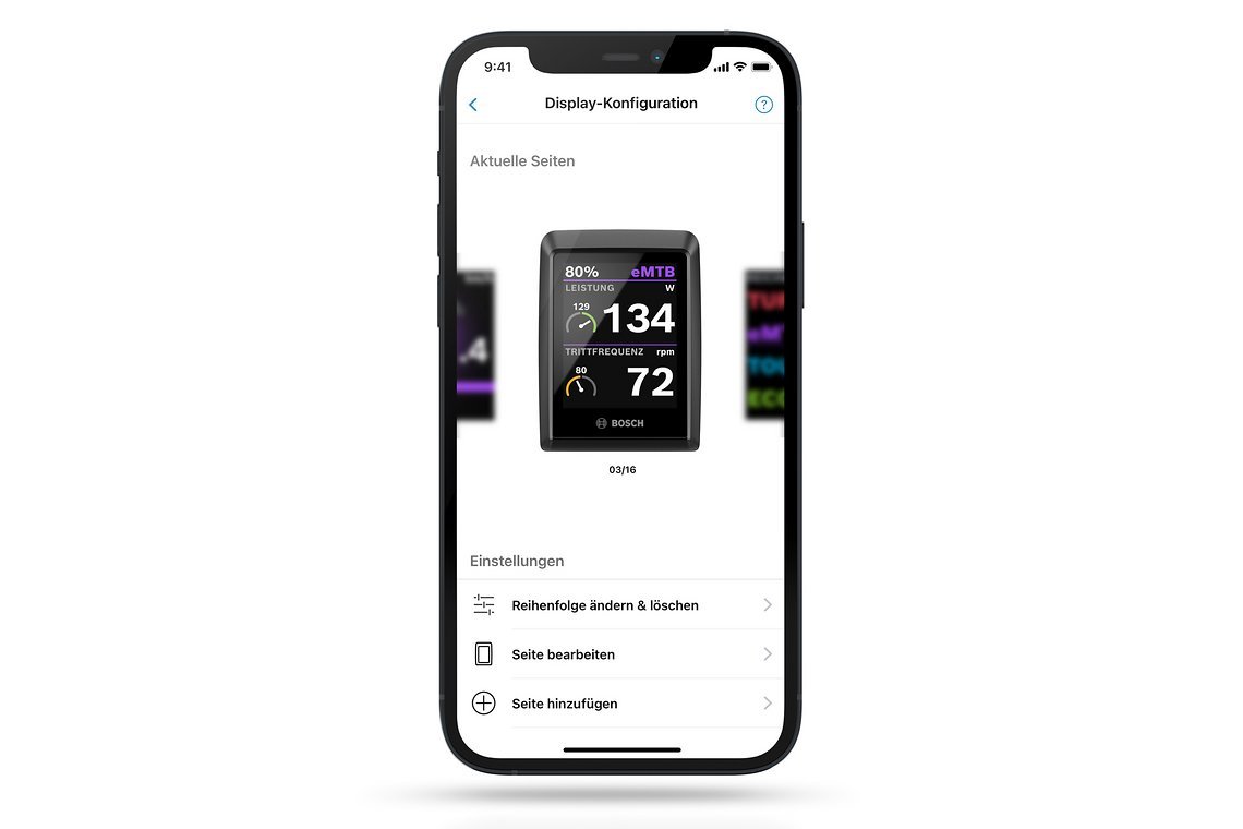 Über die Bosch eBike Flow-App können auch die angezeigten Datenfelder im Display frei konfiguriert werden.