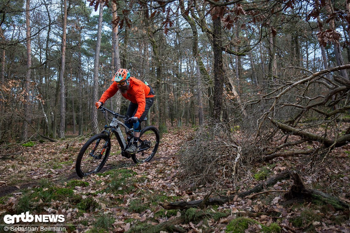 Auf rutschigen Trails setzen uns einzig die überforderten Reifen die Grenzen