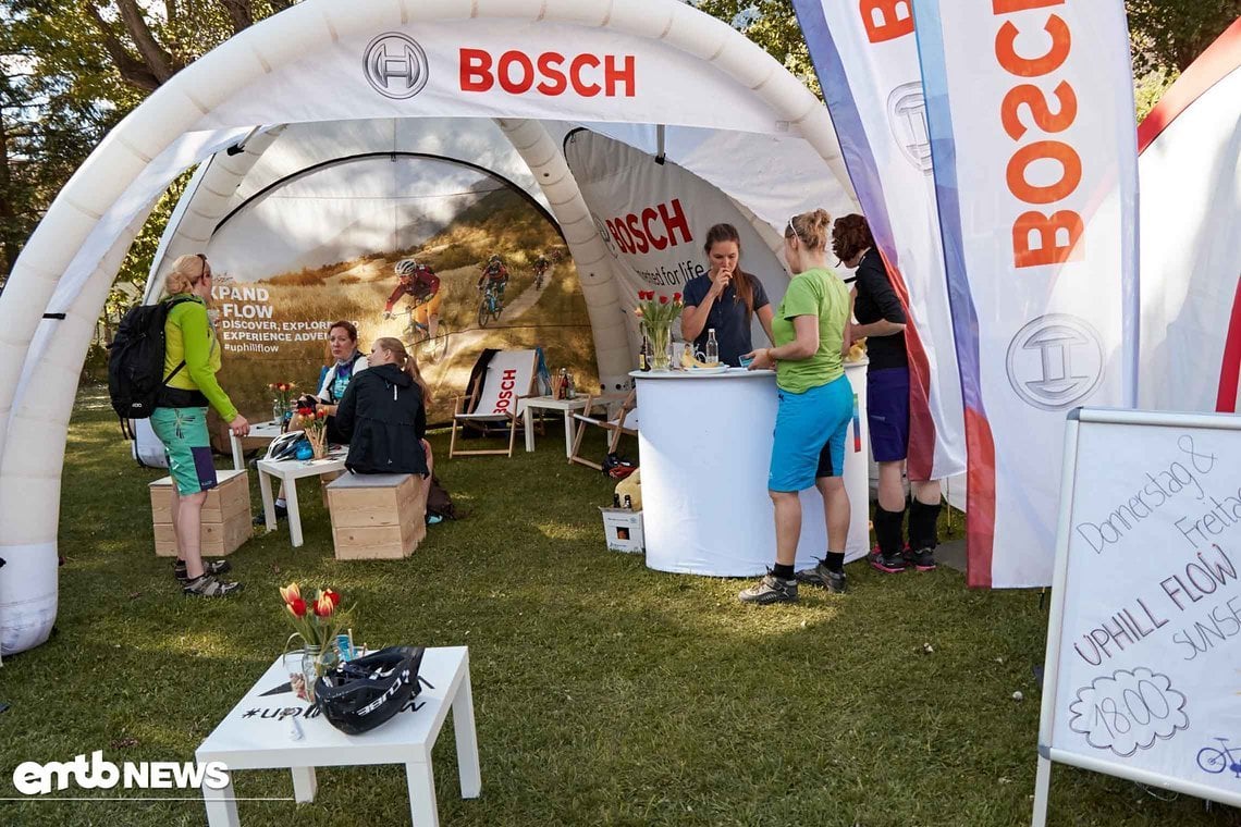 Am Bosch Stand konnte man sich für die E-Bike Touren anmelden