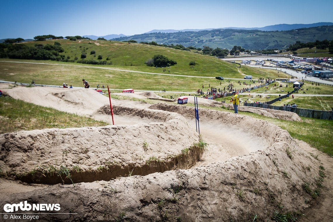 Die Dual Slalom Strecke vor dem Rennen