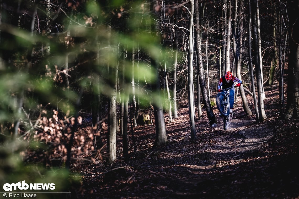 Auf dem Trail offenbart sich das Transition Regulator CX als verspieltes, agiles Trailbike mit viel Federweg und der Extraportion Fahrspaß!