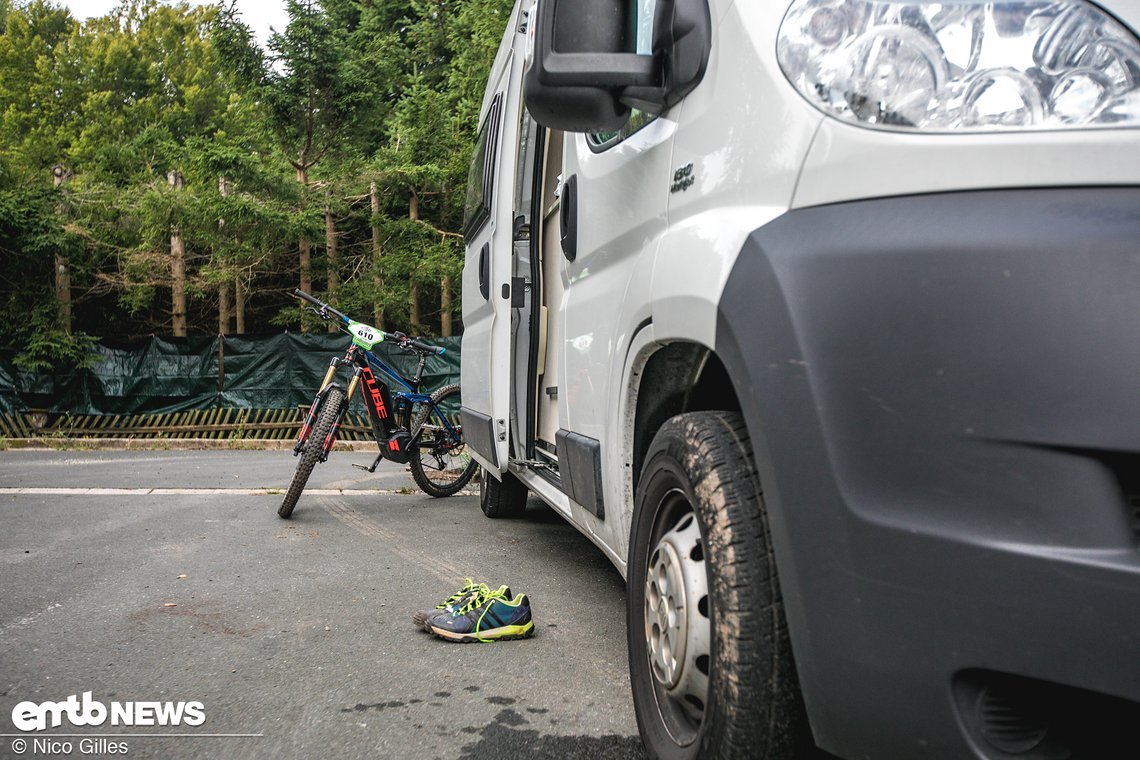 Hier wartet das E-Bike schon ungeduldig auf den Renneinsatz