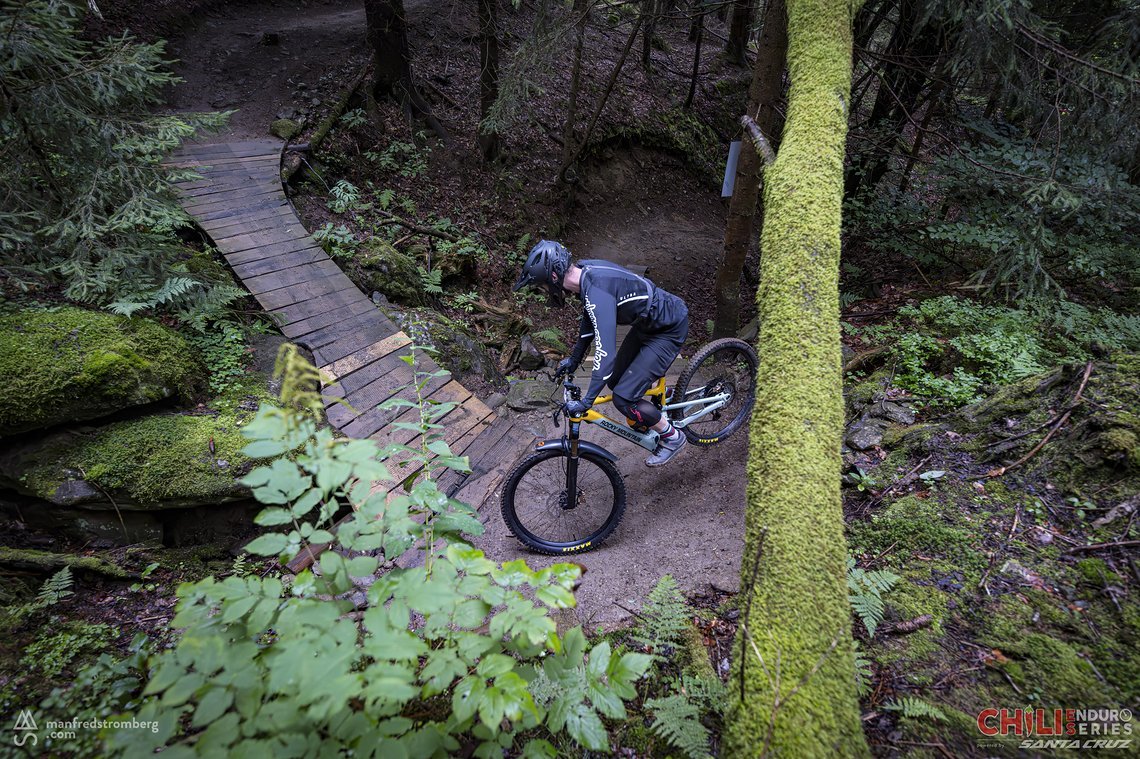 Auf dem Uphill gab es auch einige enge Kehren.