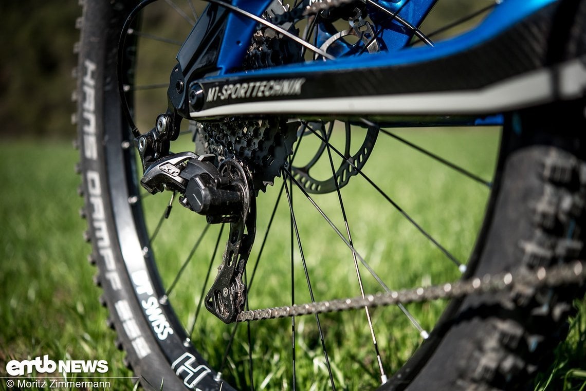 Das Shimano XT-Schaltwerk wechselt die 11 Gänge sehr smooth und materialschonend