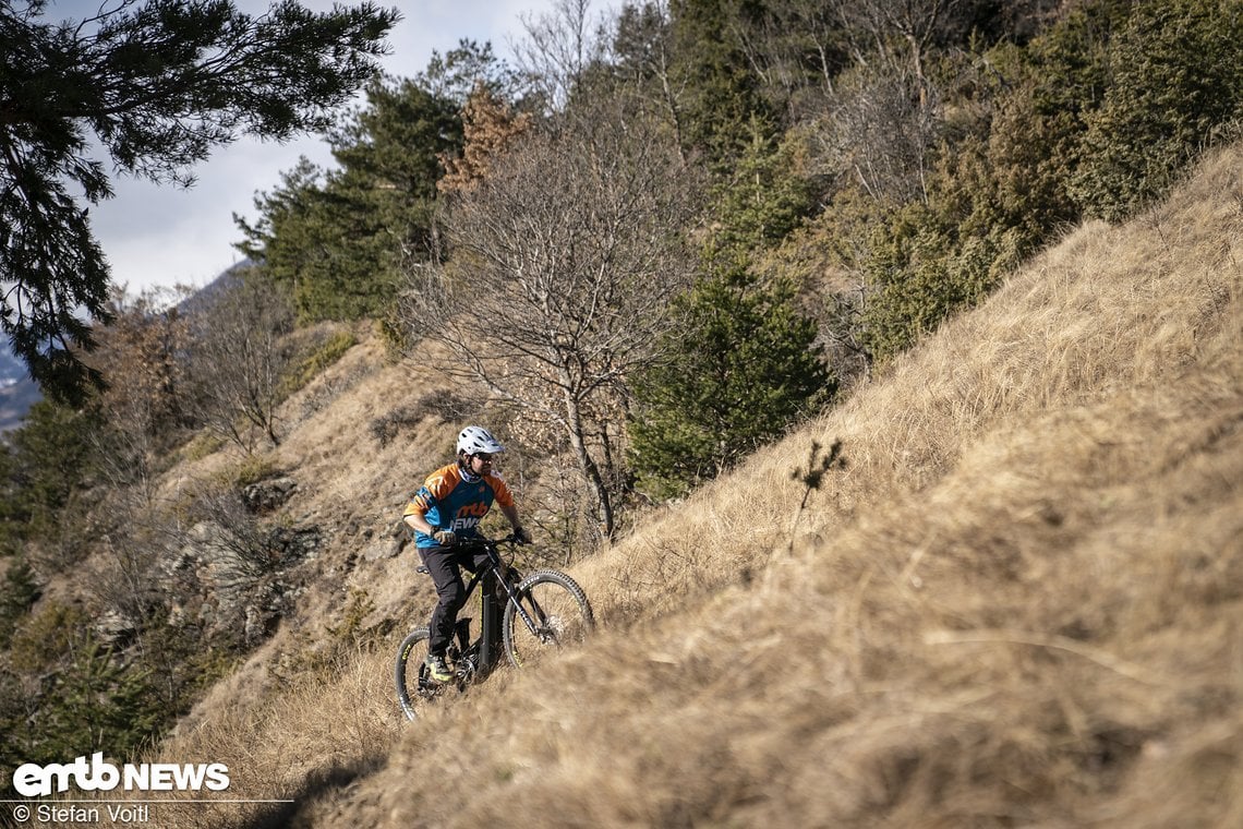 Im steilen Uphill darf man auch als E-Mountainibiker in den Wiegetritt.