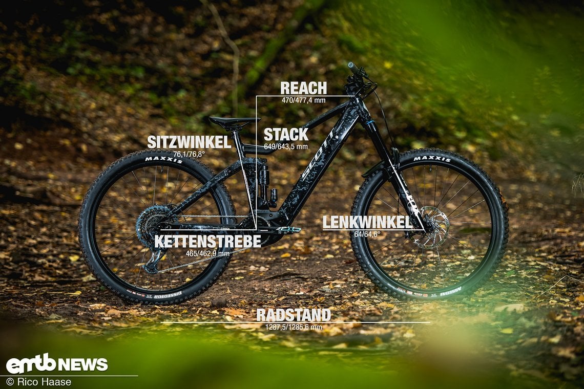 Scott Ransom eRide 910 mit Geometrieangaben Rahmengröße L