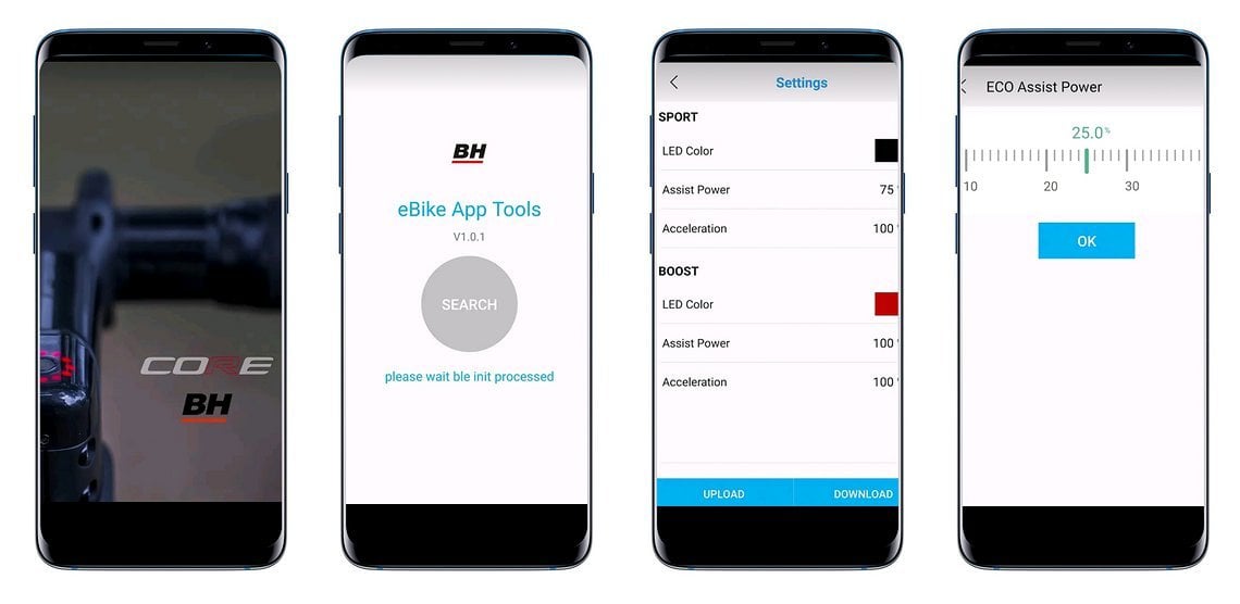 Mit der BH Bikes CORE-App lässt sich die Charakteristik der Unterstützungsstufen individuell anpassen