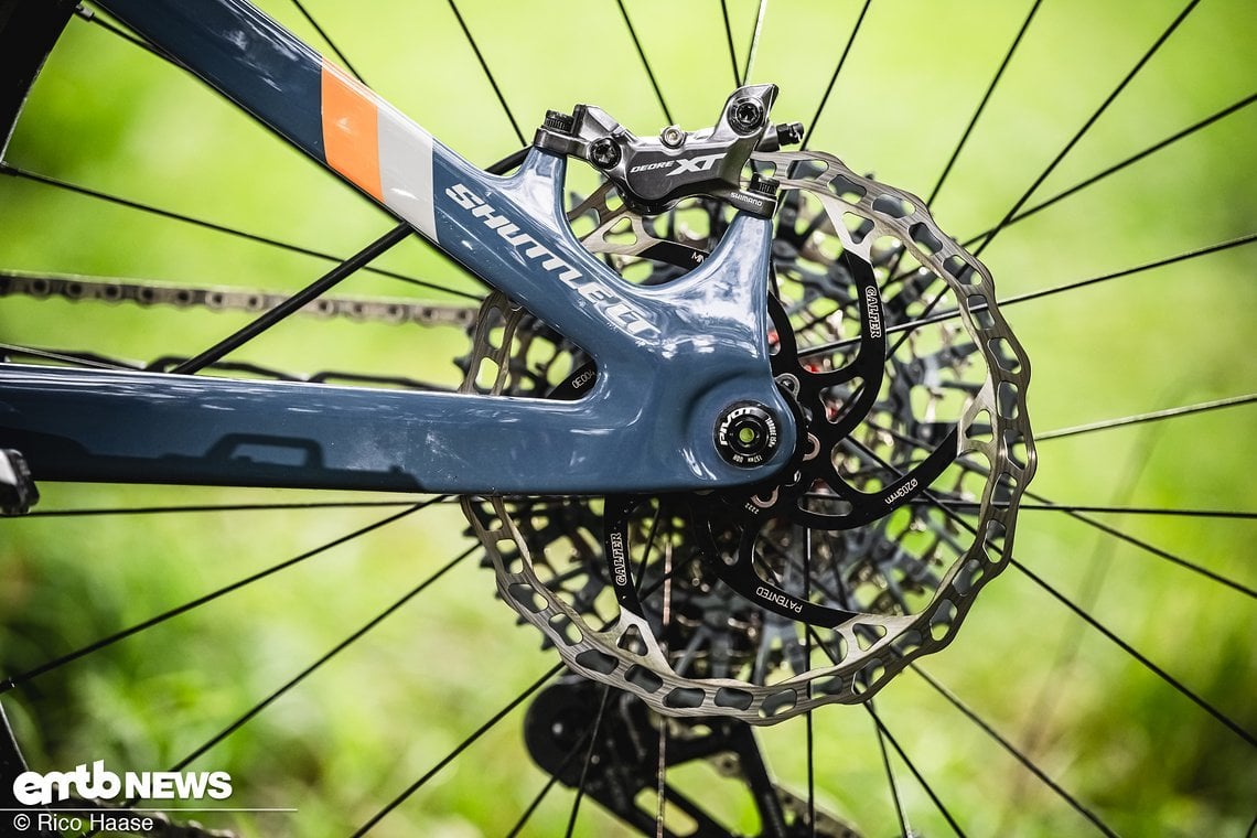 ... Shimano XT-Bremsen und Galfer-Bremsscheiben.