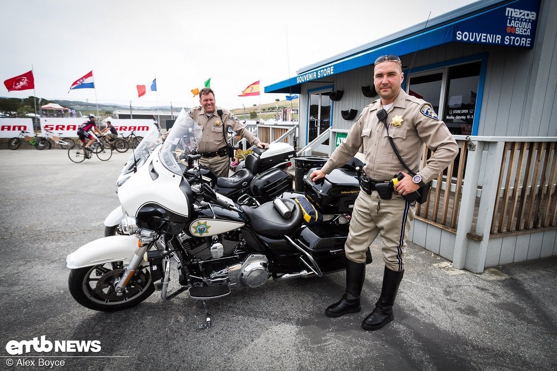 These two police officers told me they prefer the Japanese or German motor bikes for police bikes compared to the Harley, if they have to make chase on a Harley, they prefer to let the people go as the Harley is not stable at speed.