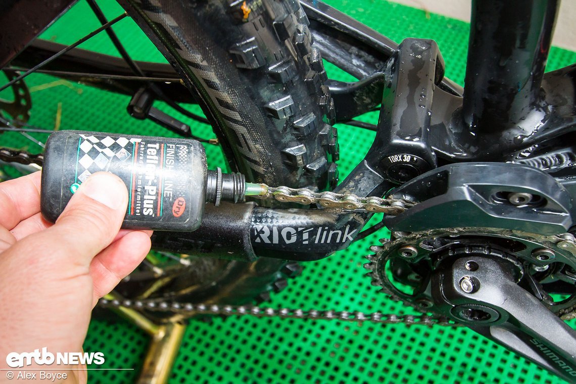 Once washed lubricate the chain.