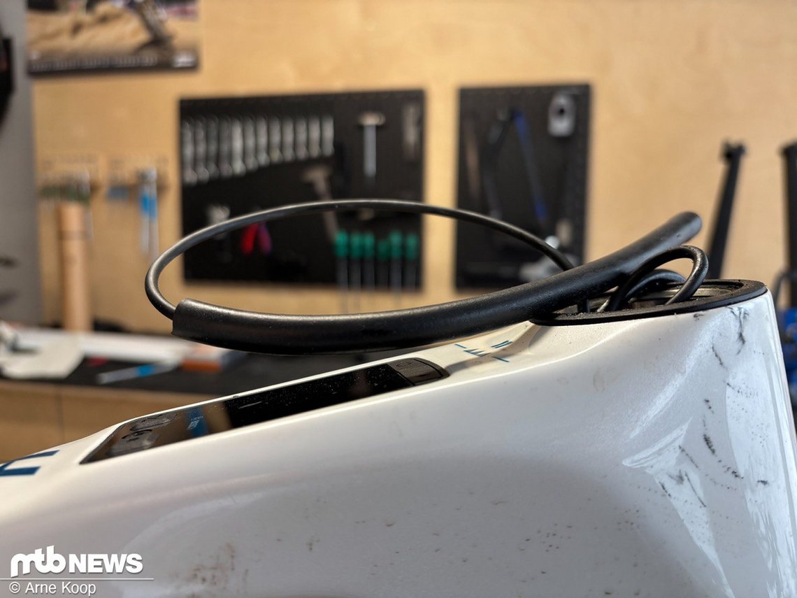 Die üppige Verkabelung sorgte bei unserem Testrad leider für unschönes geklapper.