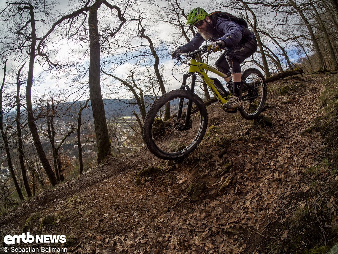Im Downhill will das Haibike XDURO AllMtn 7.0 lieber nicht ans Limit gehen Im Downhill will das Haibike XDURO AllMtn 7.0 lieber nicht ans Limit gehen