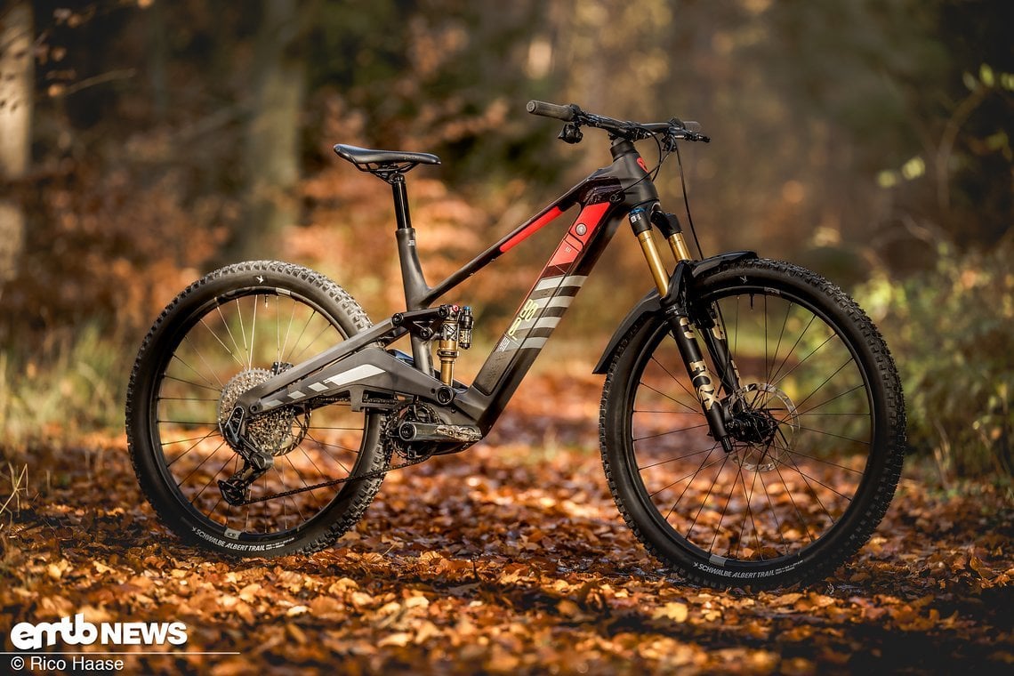 Rotwild R.EX 900 – ein potentes E-MTB mit polarisierender Optik und entnehmbarem Akku.
