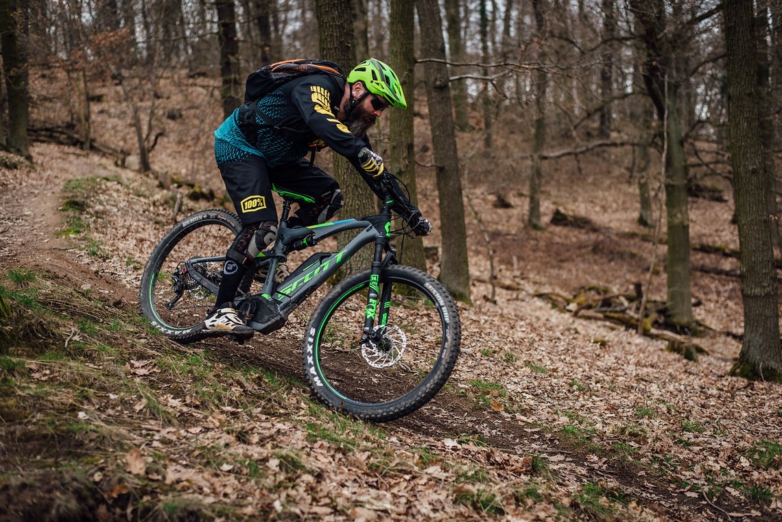 Die montierten Plusreifen von Maxxis hatten immer exzellenten Grip