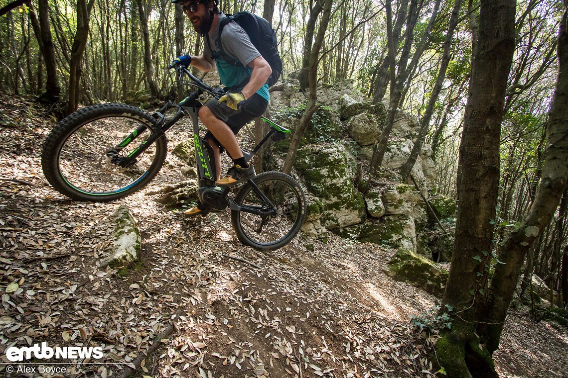 The bike should settle more easily and that boost of power you gave standing up will hopefully carry you over the top.