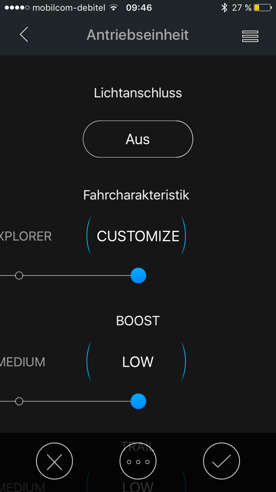 Wenn man Customize auswählt …