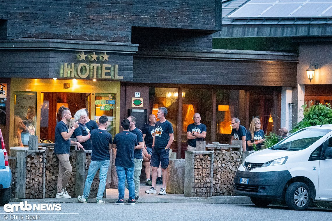 Drei Hotels hat das Tribe belegt – die Kommune war voll mit E-Bikern!