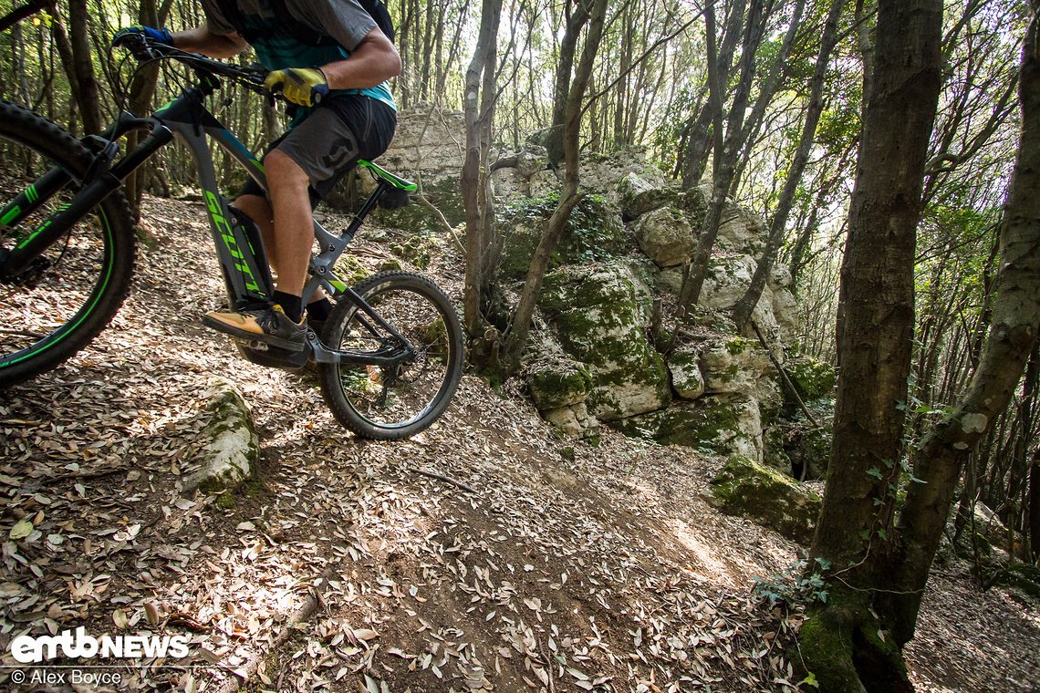 Dont stop until the bike is over the ridge line