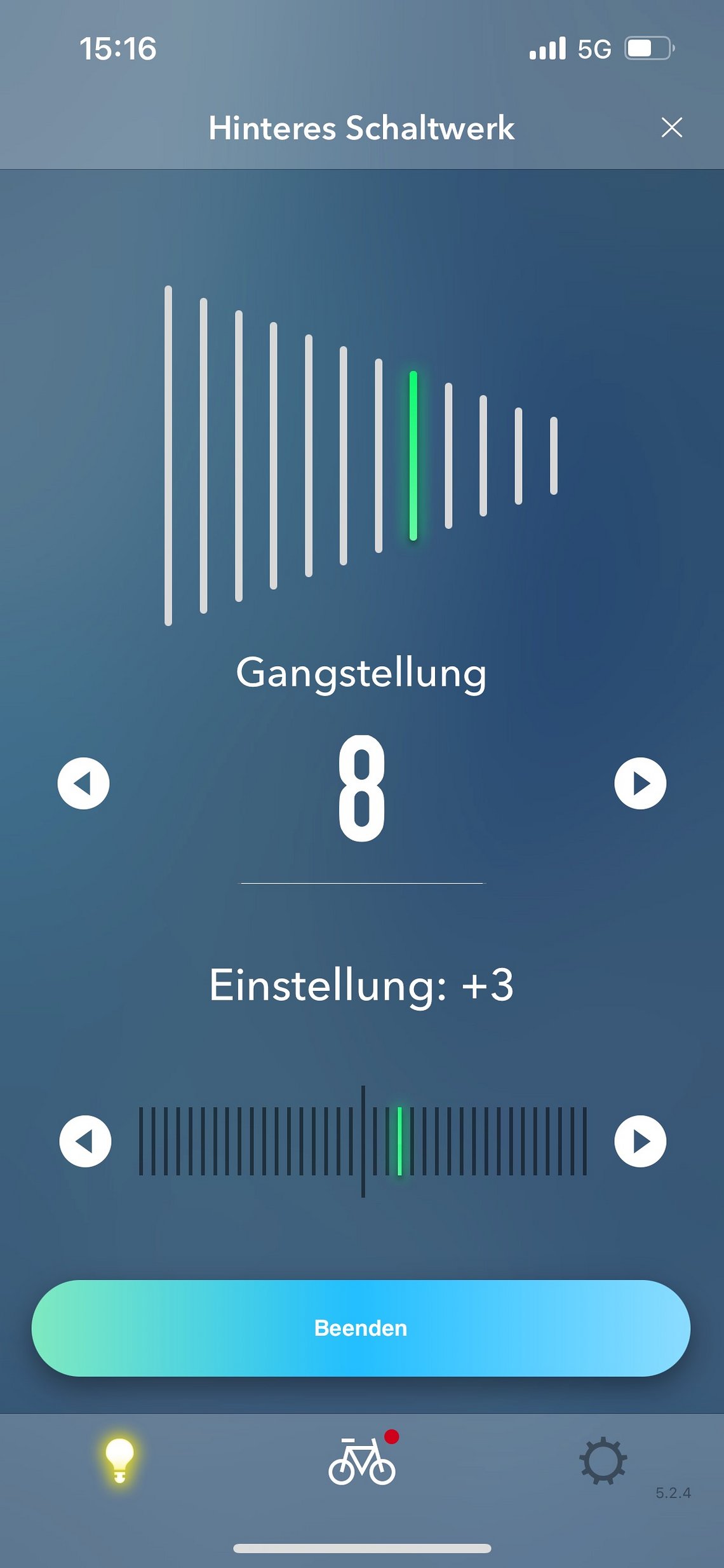 Statt die Zugspannung zu variieren, kann man kleine Einstellungen nach links oder rechts vornehmen.