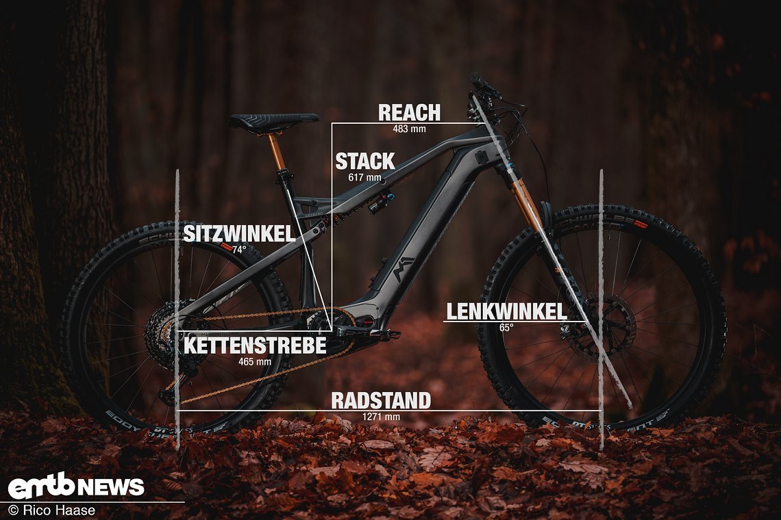 M1 Erzberg BR mit Geometrieangaben in Rahmengröße L