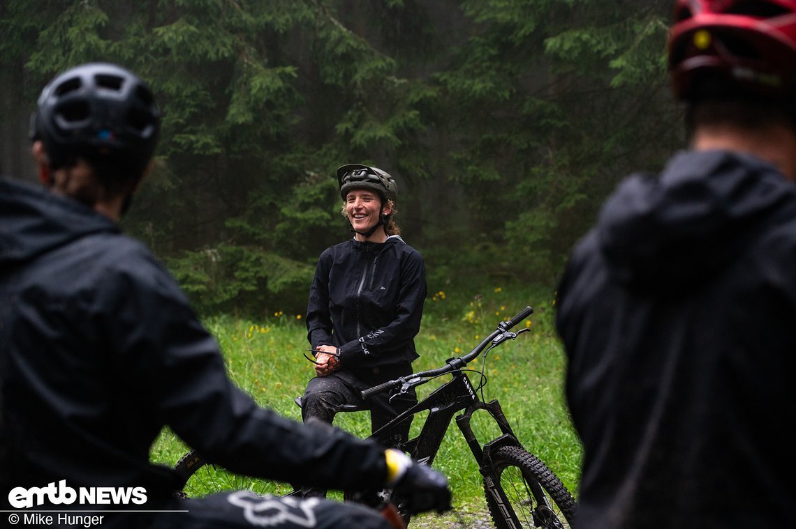 Auf dem Trail gab Ines öfters mal Tipps zur Fahrtechnik.