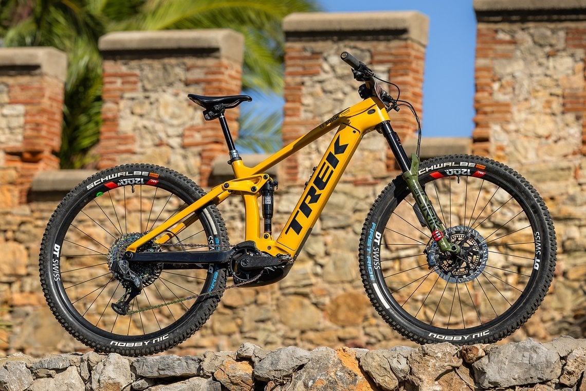 Race-E-Bike von Nathalie Schneitter – Trek Rail, mit dem sie 2023 bei der UCI E-MTB WM an den Start ging.