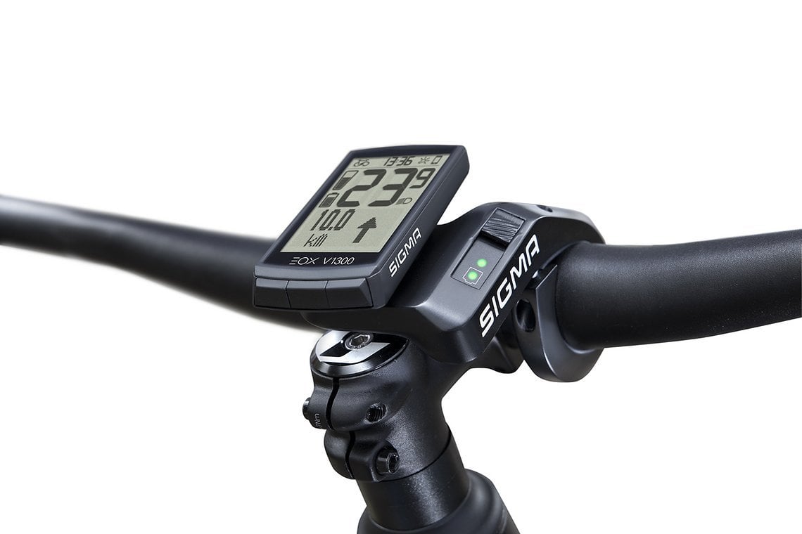 Sigma E-Bike Display EOX VIEW 1300 – kompaktes Display, welches zentral über dem Vorbau montiert wird