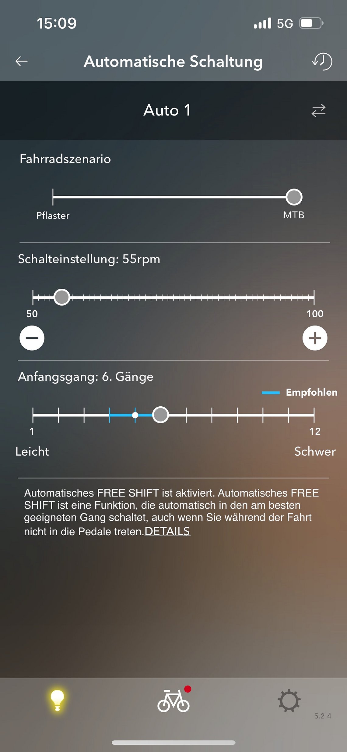 Das Schaltverhalten lässt sich an die eigenen Bedürfnisse anpassen.