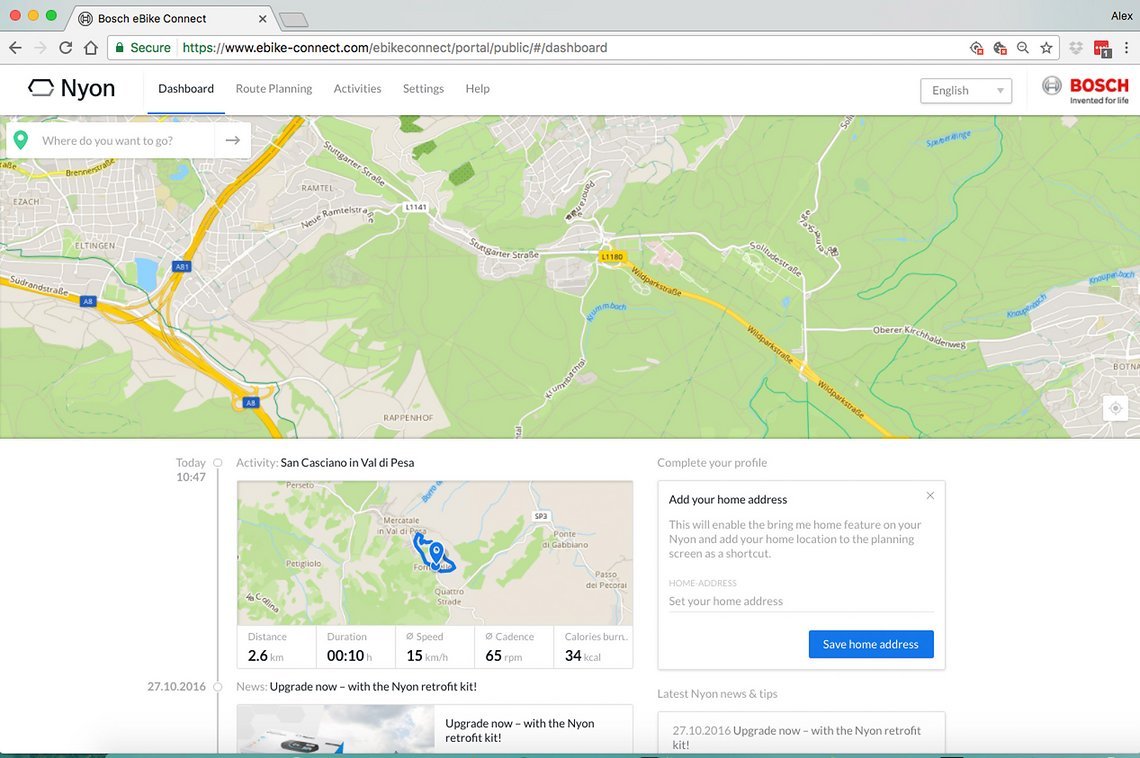 Die Startseite von E-Bike-Connect