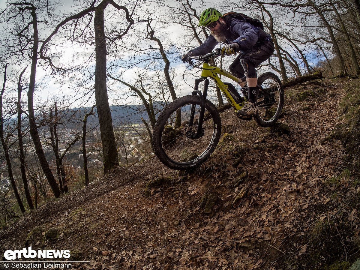 Im Downhill will das Haibike XDURO AllMtn 7.0 lieber nicht ans Limit gehen Im Downhill will das Haibike XDURO AllMtn 7.0 lieber nicht ans Limit gehen