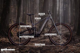 Giant Stance E mit Geometrieangaben in Rahmengrösse L.