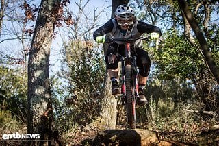 Sprünge lassen sich sehr smooth und stabil fahren. Eines der einfachsten Bikes auf dem sprunglastigen Trail.