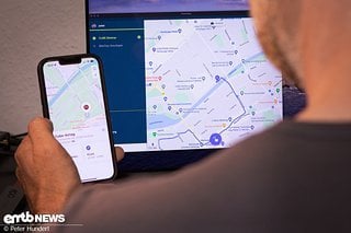 Biketrax schlägt AirTag: Apples Positionsdaten liegen oft mehrere Minuten im Rückstand.