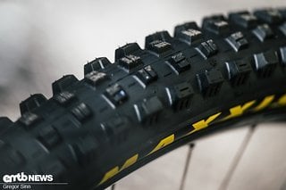 Bei den Reifen setzt Fischi auf grobstollige Modelle von Maxxis.