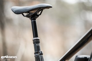 Die TranzX-Sattelstütze kann zwischen 170 und 200 mm Hub eingestellt werden. Die TranzX-Sattelstütze kann zwischen 170 und 200 mm Hub eingestellt werden.