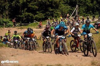 Vom Start an sprintete Sönke den Uphill auf der XC-Strecke hinauf