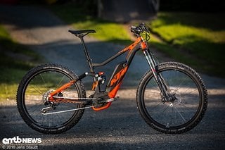 Im KTM Kapoho E-Bike wird die neue Magura Boltron USD-Gabel präsentiert