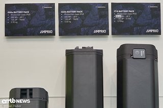 Amprio-Akkupacks mit 500 Wh, 660 Wh und 710 Wh.