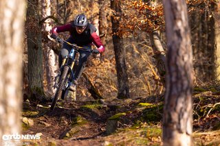 Als Testträger für den Zeb vs. 38 Vergleichstest wurde das Nox Amplifier P2 im Bikepark über große Sprünge und anspruchsvolle DH-Strecken gejagt – das Amplifier ist richtig schnell und berechenbar und fühlt sich bei Highspeed pudelwohl.