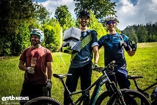 So sah das Podium des ersten Short E-Race powered by eMTB-News aus