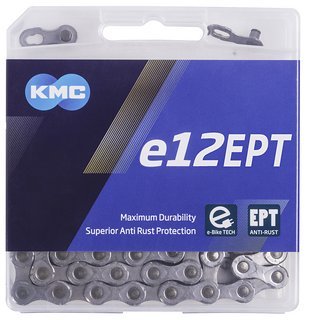 Die KMC E12 EPT-Kette ist an die speziellen Anforderungen von E-Bikes und Mittelmotoren angepasst.