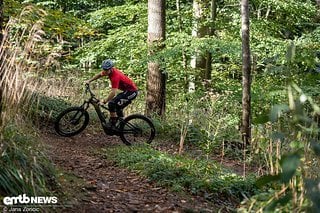 In langsamen und engen Kurven gestaltet sich die Kombination aus langem Radstand und flachem Lenkwinkel etwas kippelig und unhandlich.