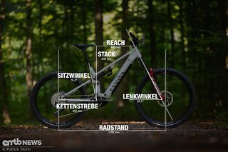 Das Canyon Neuron:ON AL CLLCTV mit Geometrieangaben in Rahmengröße L.