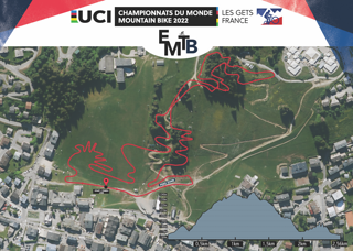 Streckenplan der UCI E-MTB WM 2022 in Les Gets / Frankreich.