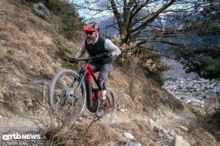 Die Uphill-Sektion kann mit dem Haibike Sduro FullNine gar nicht steil genug sein