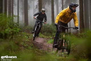 Die Strecken im Trailcenter Rabenberg haben allen auch im nassen Zustand gut gefallen.