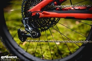 Specialized verbaut am Turbo Levo Pro eine SRAM X01 Eagle-Schaltung mit 12 Gängen